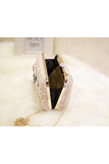 GOLD PEARL EMBELLISHED CLUTCH PURSE | Luna Soul