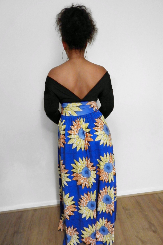 BOTANIC PRINT MAXI SKIRT SET - BLUE | Luna Soul