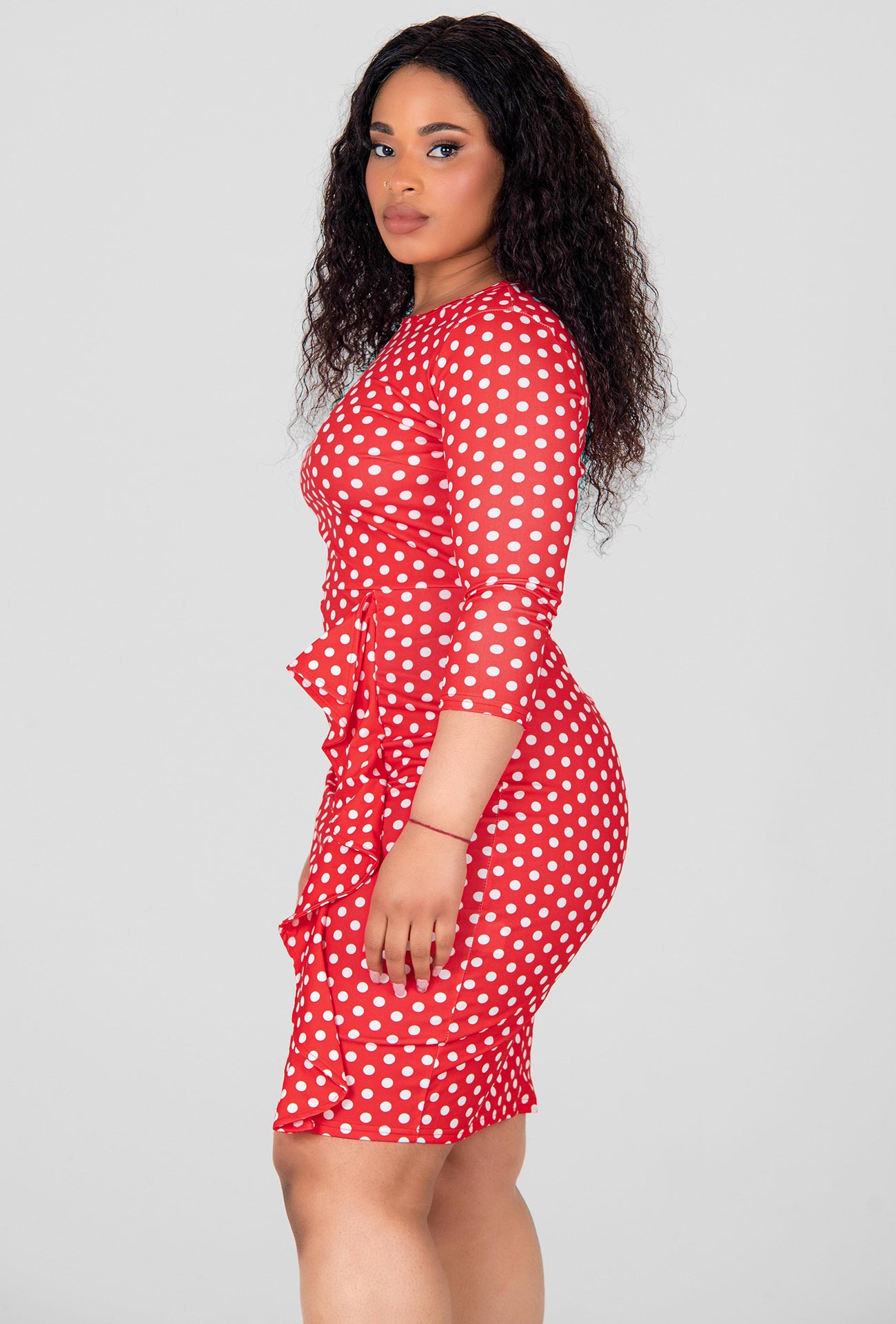 MARIA SIZENHA POLKA DOT DRESS - RED