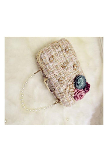 GOLD PEARL EMBELLISHED CLUTCH PURSE | Luna Soul