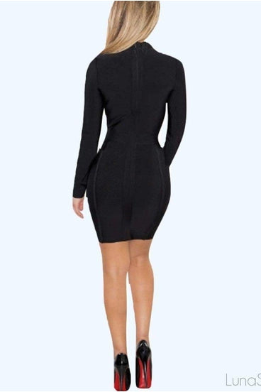 CUT OUT BANDAGE DRESS - BLACK | Luna Soul