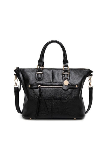 LEATHER TOTE SHOULDER BAG WITH FRINGE | Luna Soul