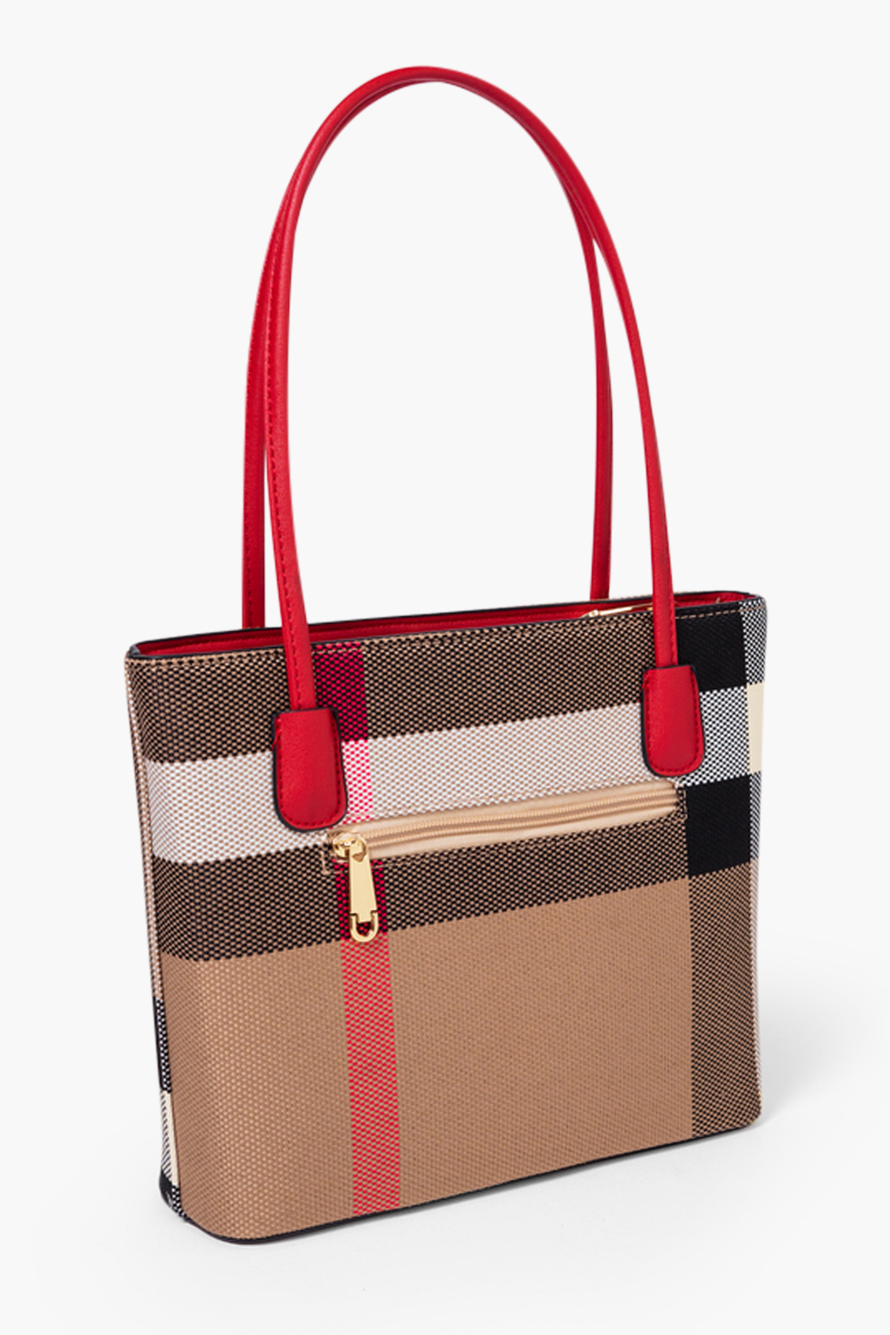 MADRA CHECK TOTE BAG MINI - RED