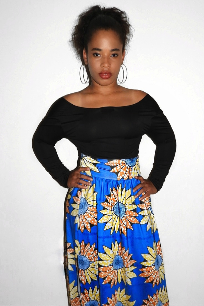 BOTANIC PRINT MAXI SKIRT SET - BLUE | Luna Soul 