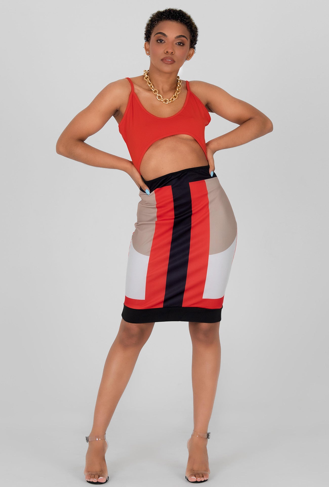RUBY SPAGHETTI STRAP DRESS - RED