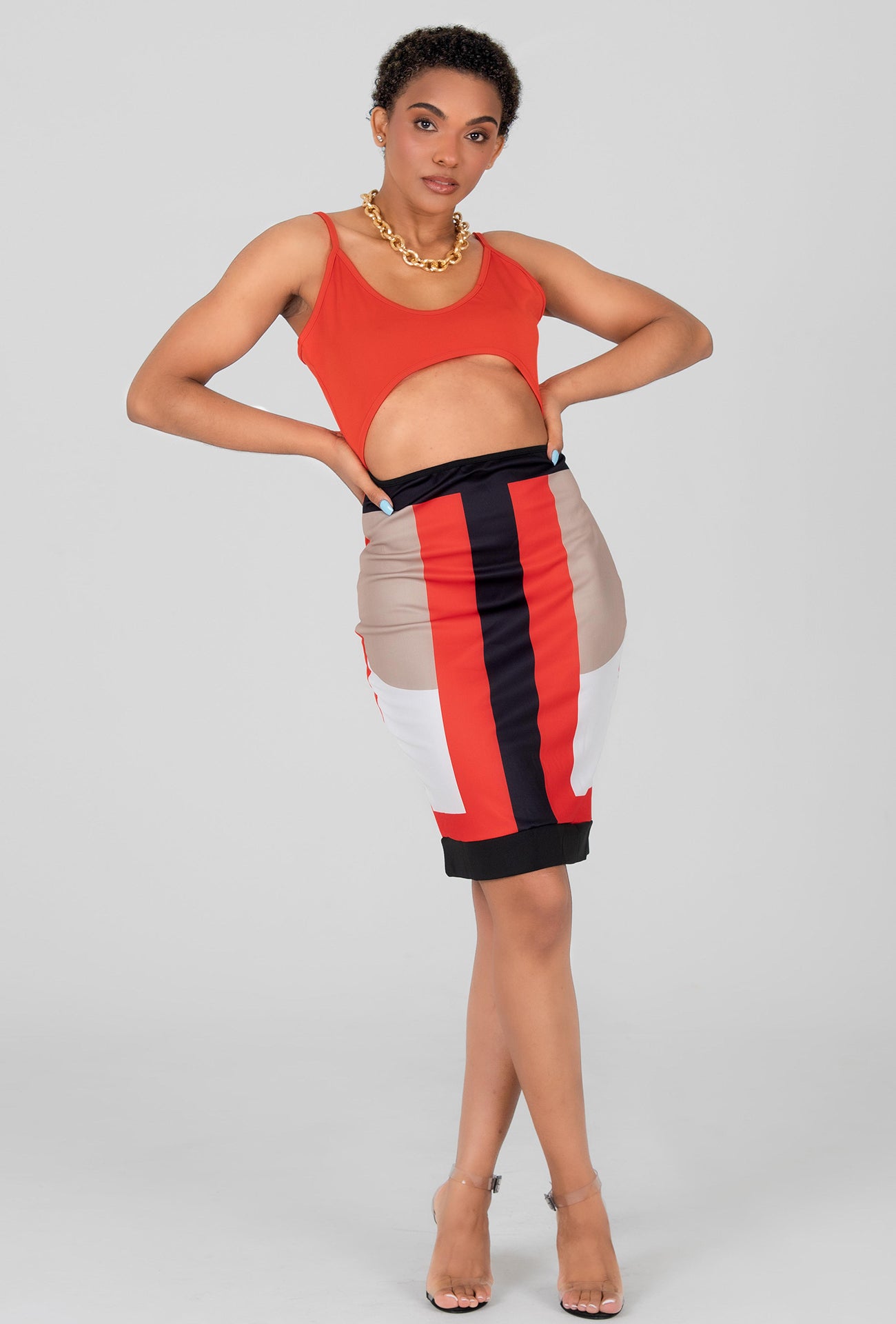 RUBY SPAGHETTI STRAP DRESS - RED