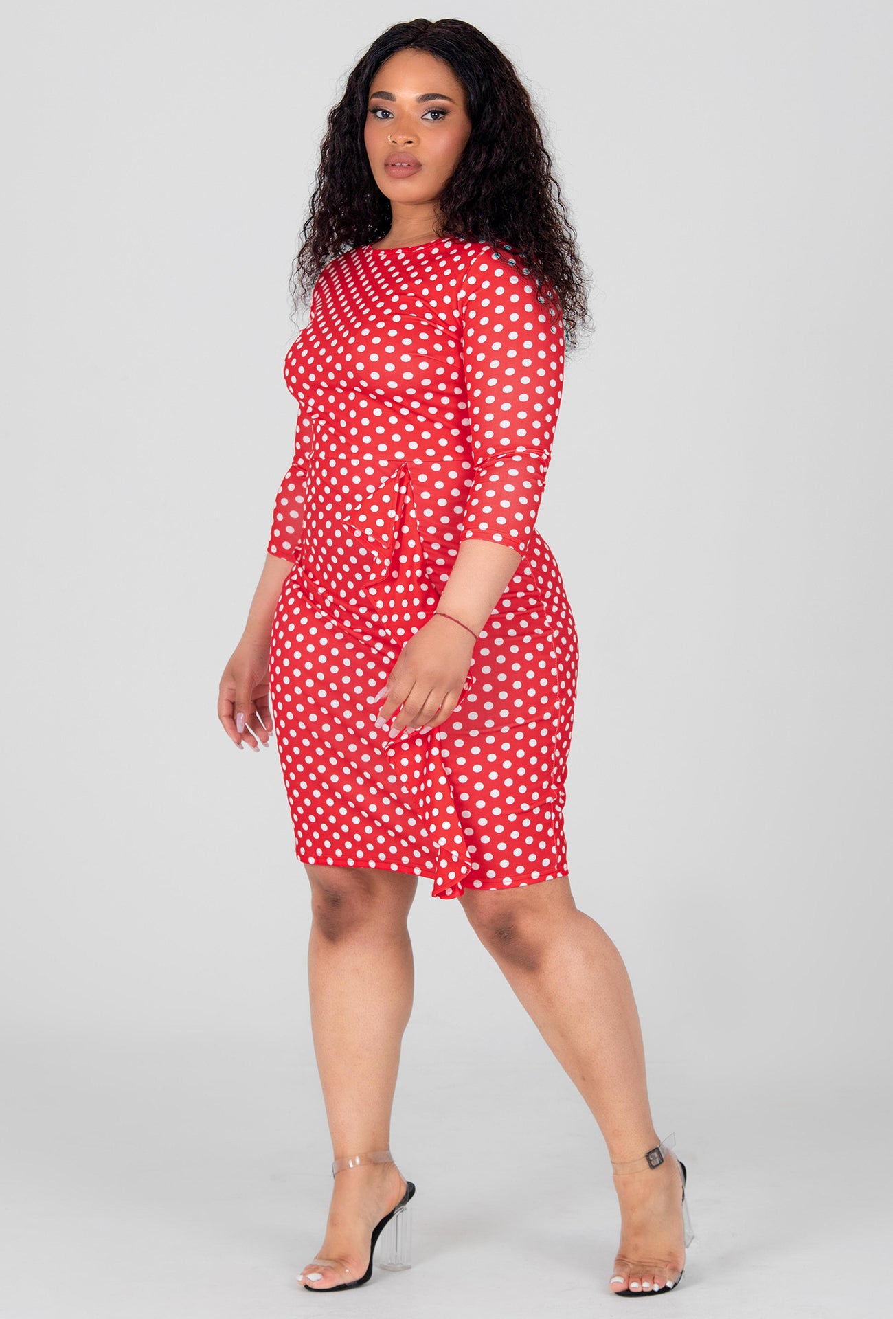 MARIA SIZENHA POLKA DOT DRESS - RED