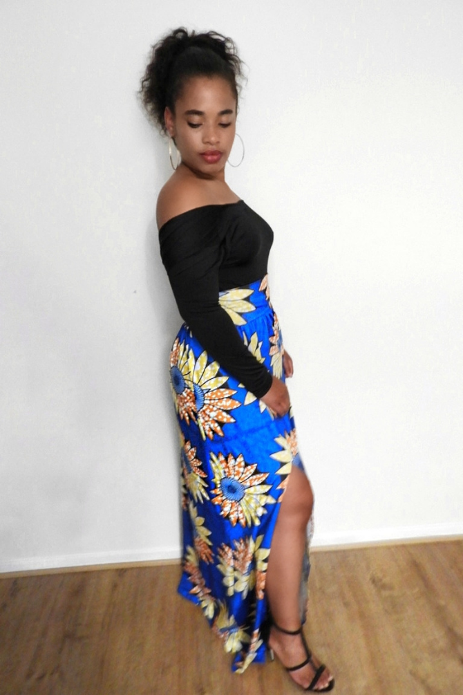 BOTANIC PRINT MAXI SKIRT SET - BLUE | Luna Soul 