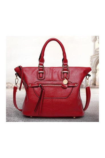 LEATHER TOTE SHOULDER BAG WITH FRINGE | Luna Soul 