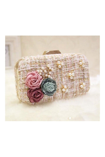 GOLD PEARL EMBELLISHED CLUTCH PURSE | Luna Soul 