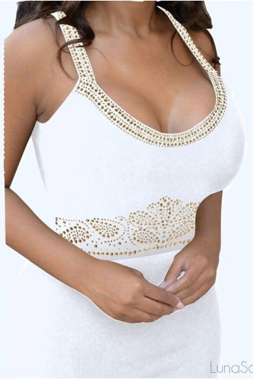 FROSTED IVORY MAXI DRESS - WHITE | Luna Soul 
