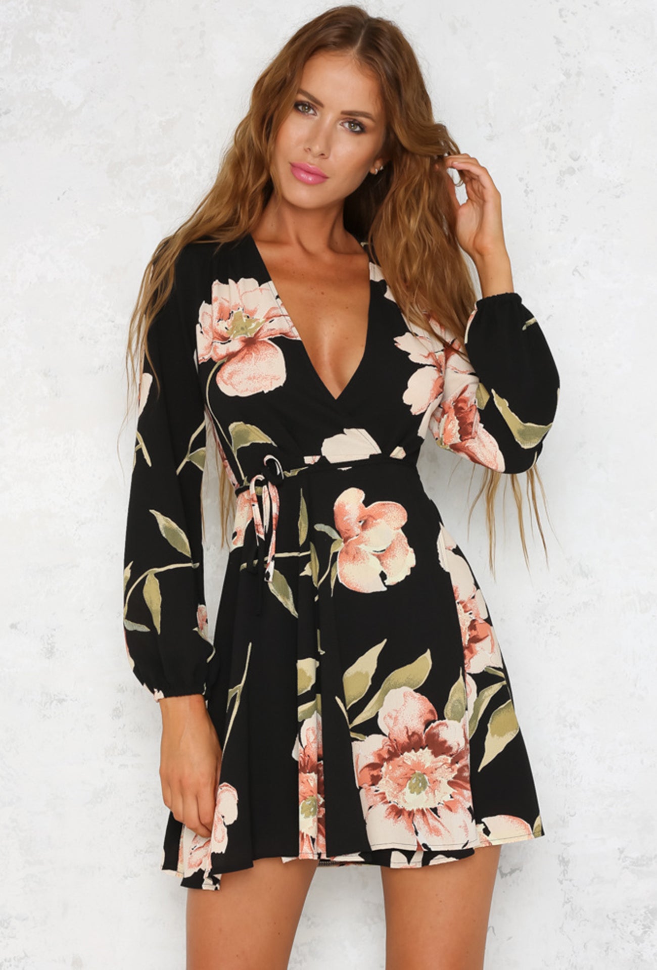 ROSEATE ROSE SKATER DRESS - BLACK