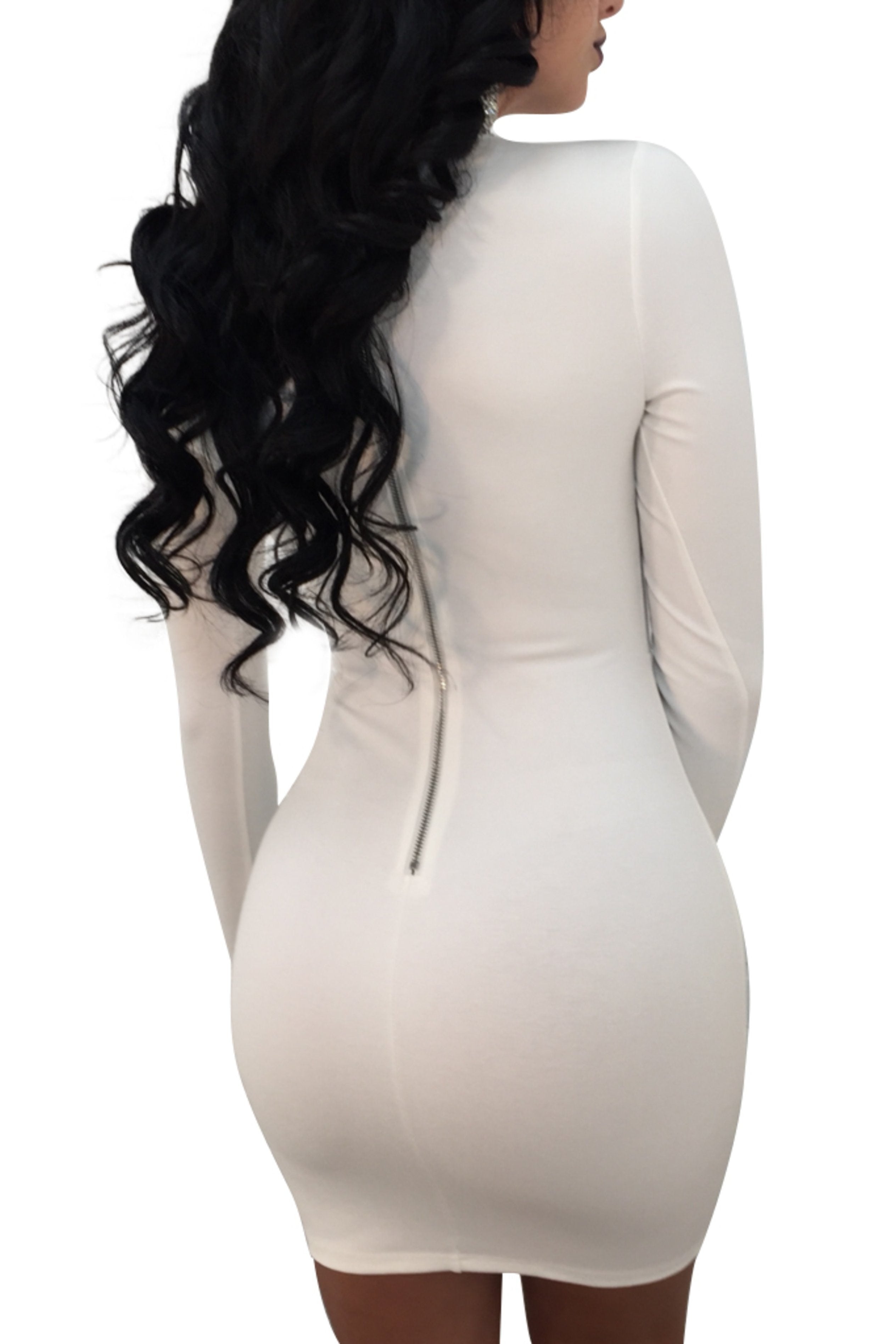 KEYHOLE BODYCON DRESS - WHITE | Luna Soul 
