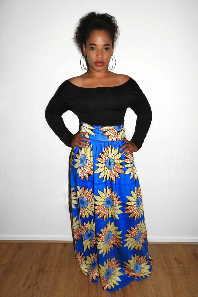 BOTANIC PRINT MAXI SKIRT SET - BLUE | Luna Soul 