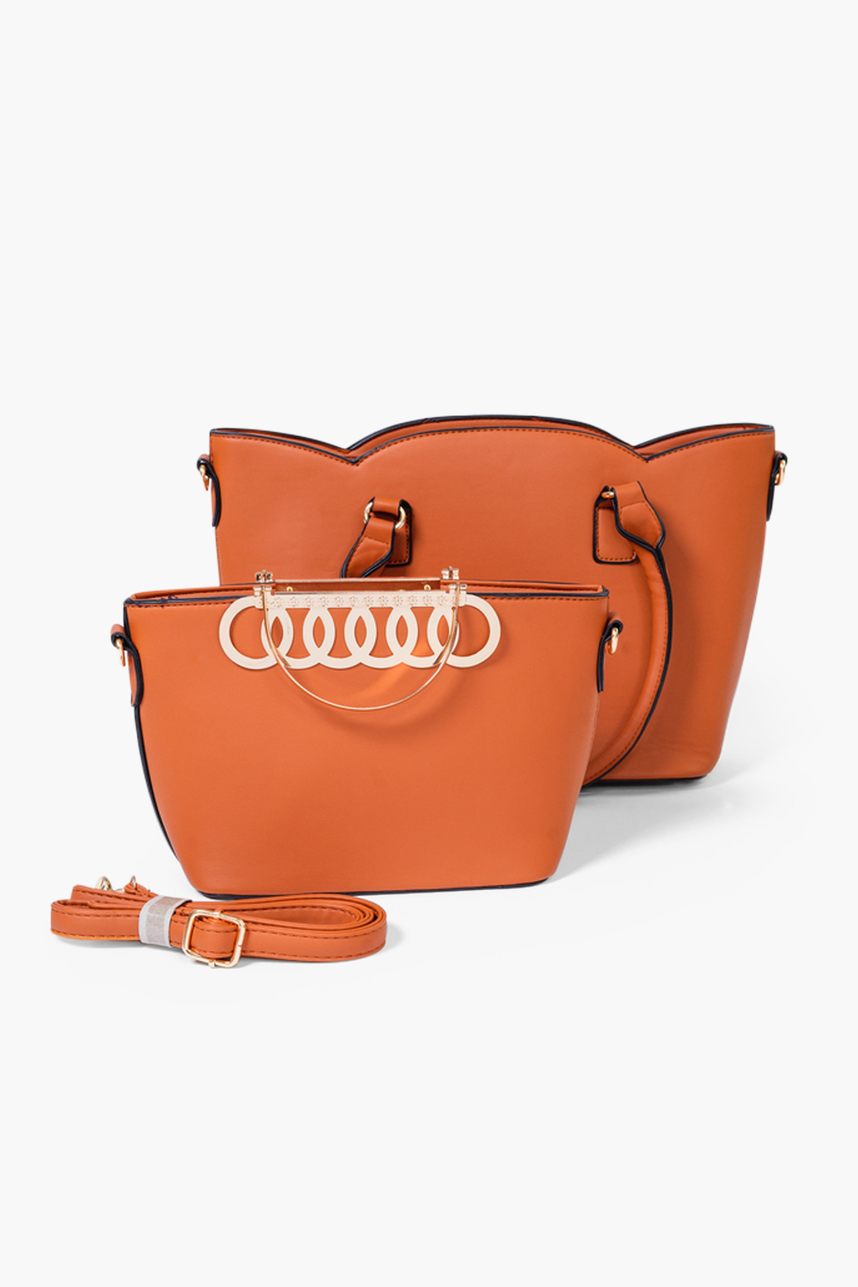 MARIA TOTE BAG SET - BROWN
