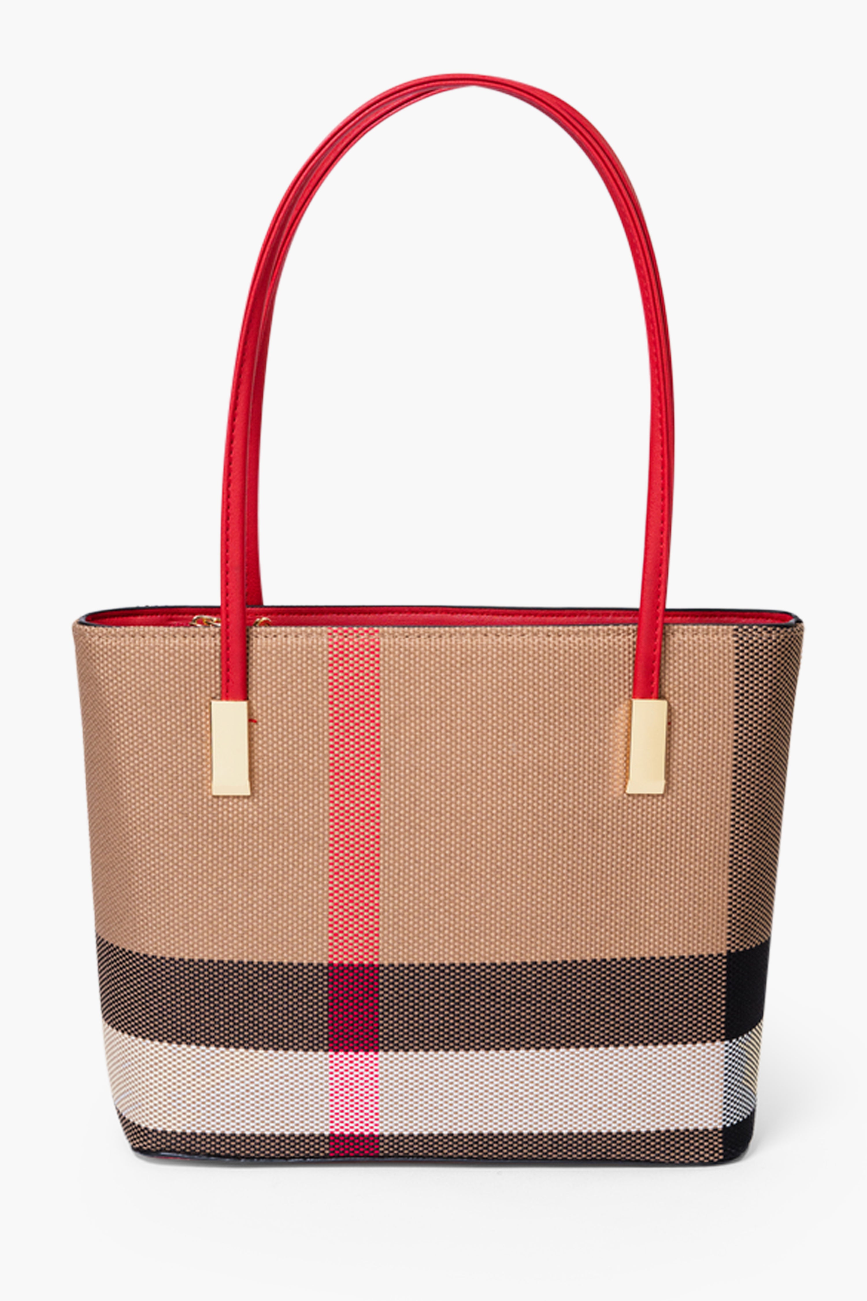 MADRA CHECK TOTE BAG MINI - RED