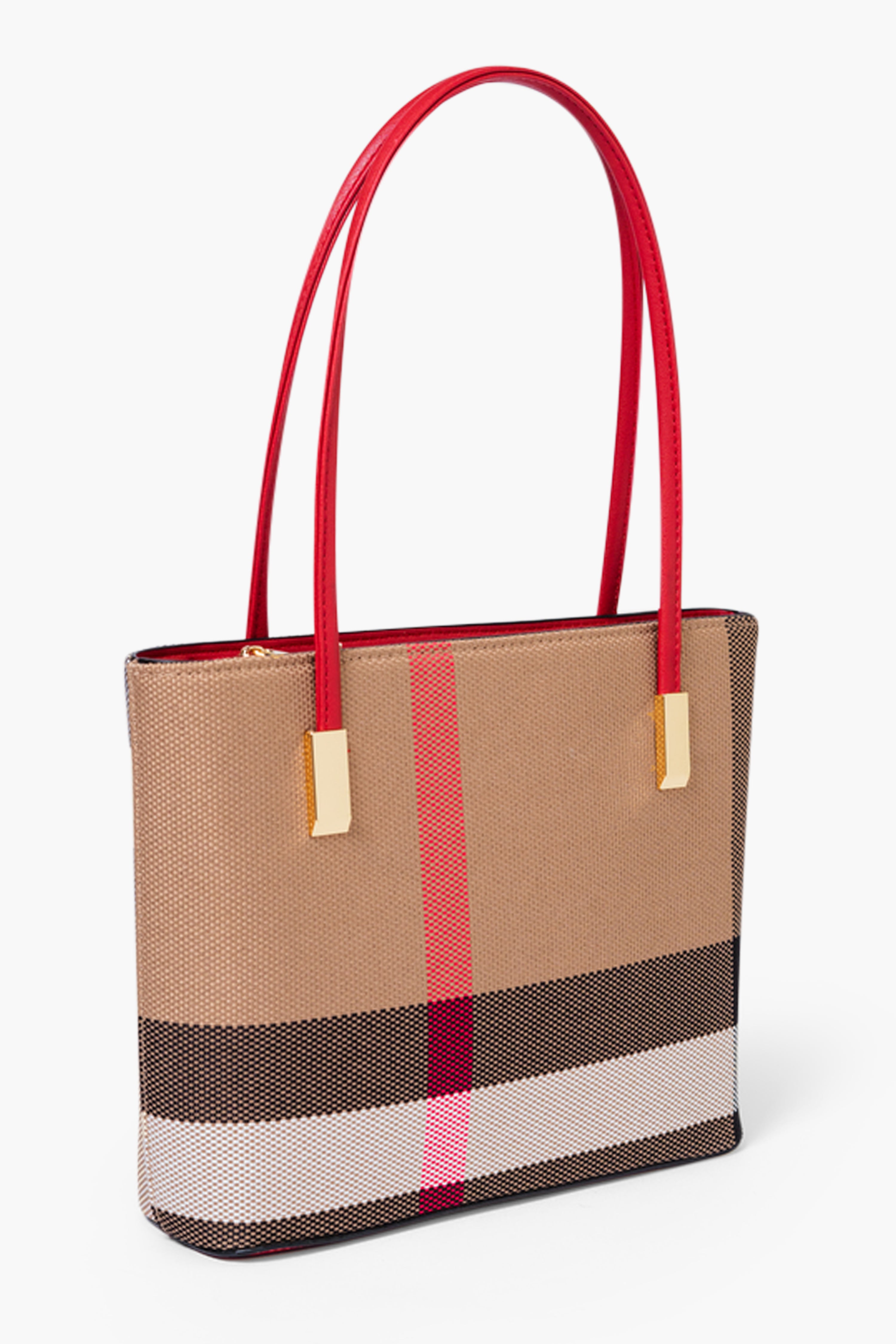 MADRA CHECK TOTE BAG MINI - RED
