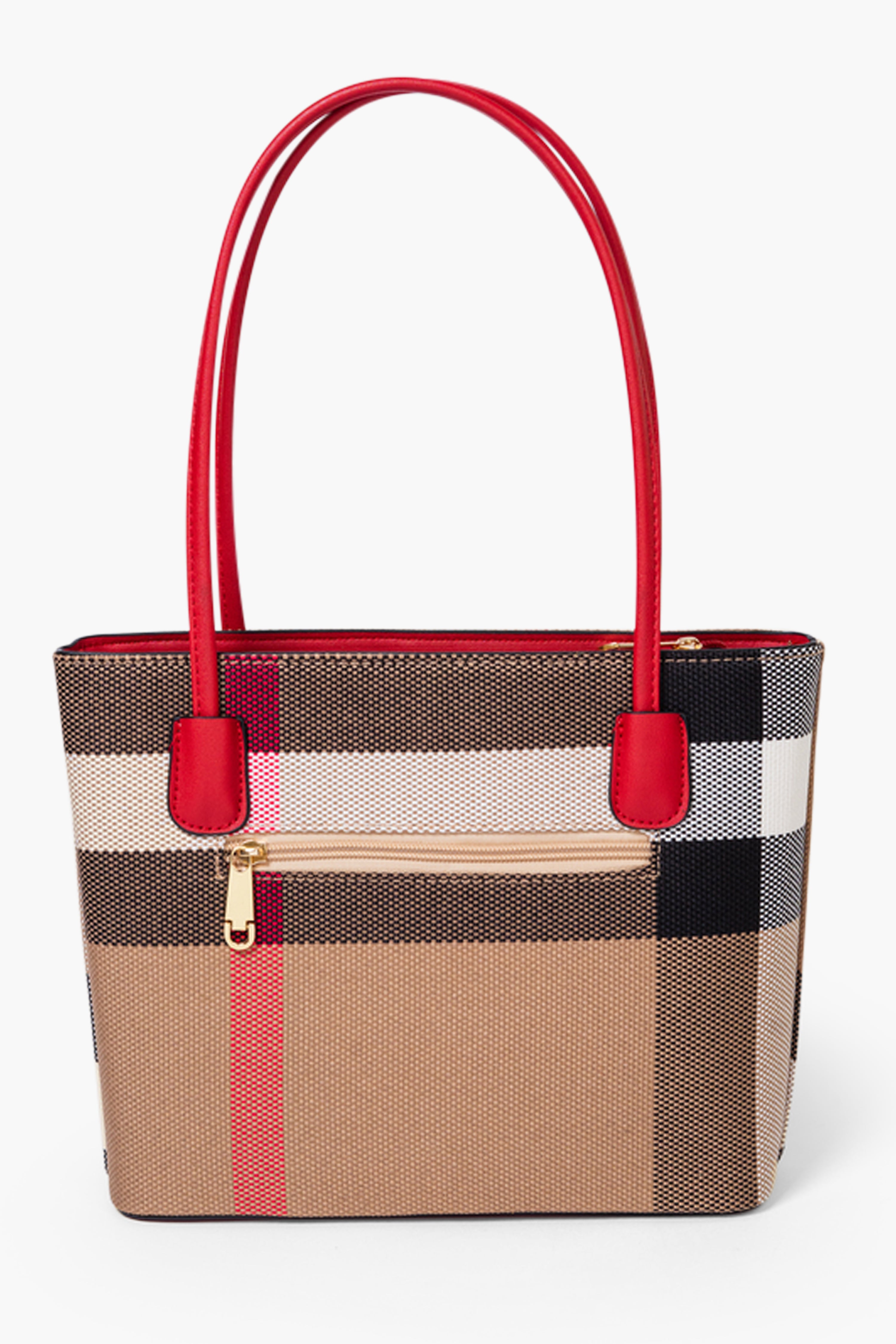 MADRA CHECK TOTE BAG MINI - RED