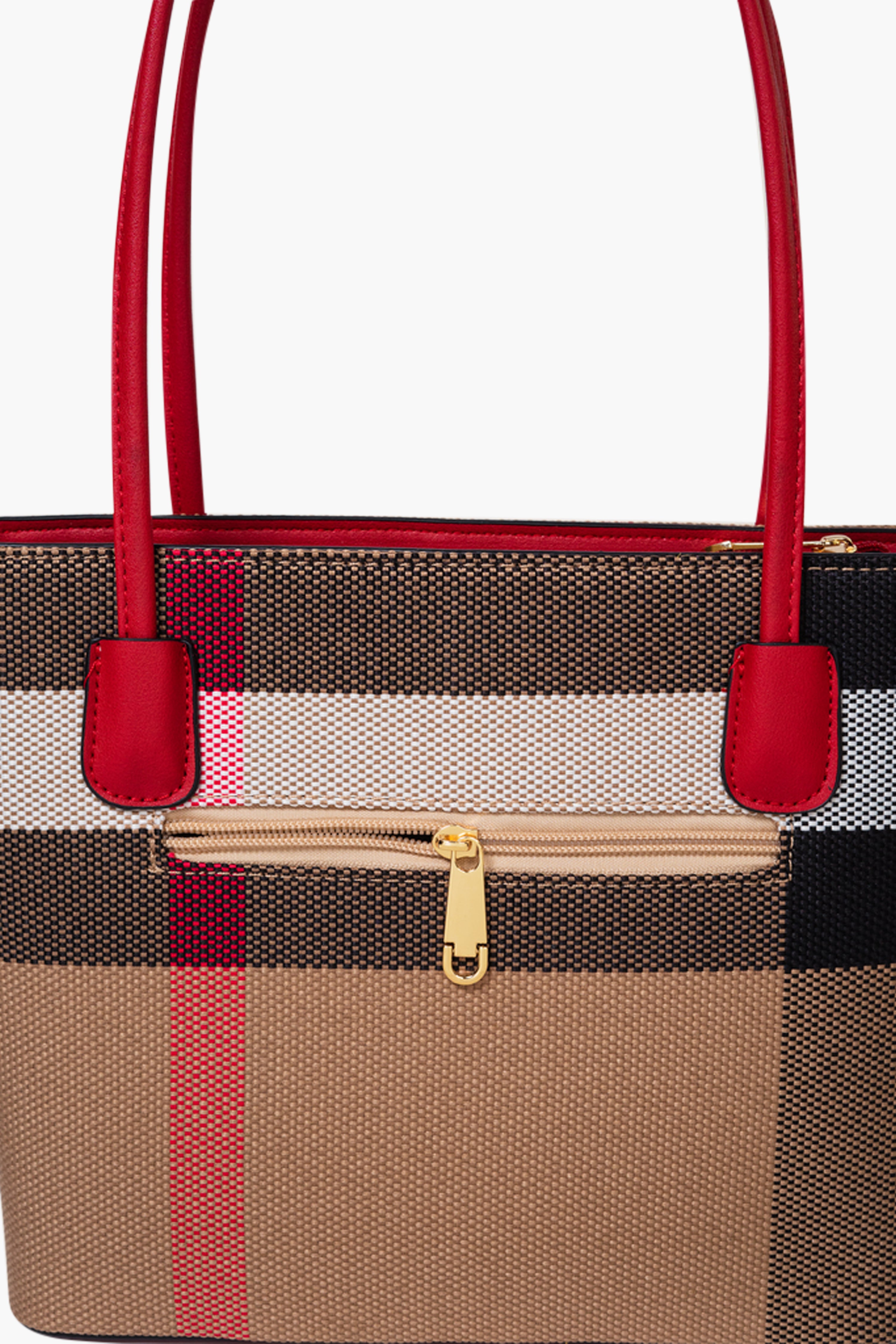 MADRA CHECK TOTE BAG MINI - RED