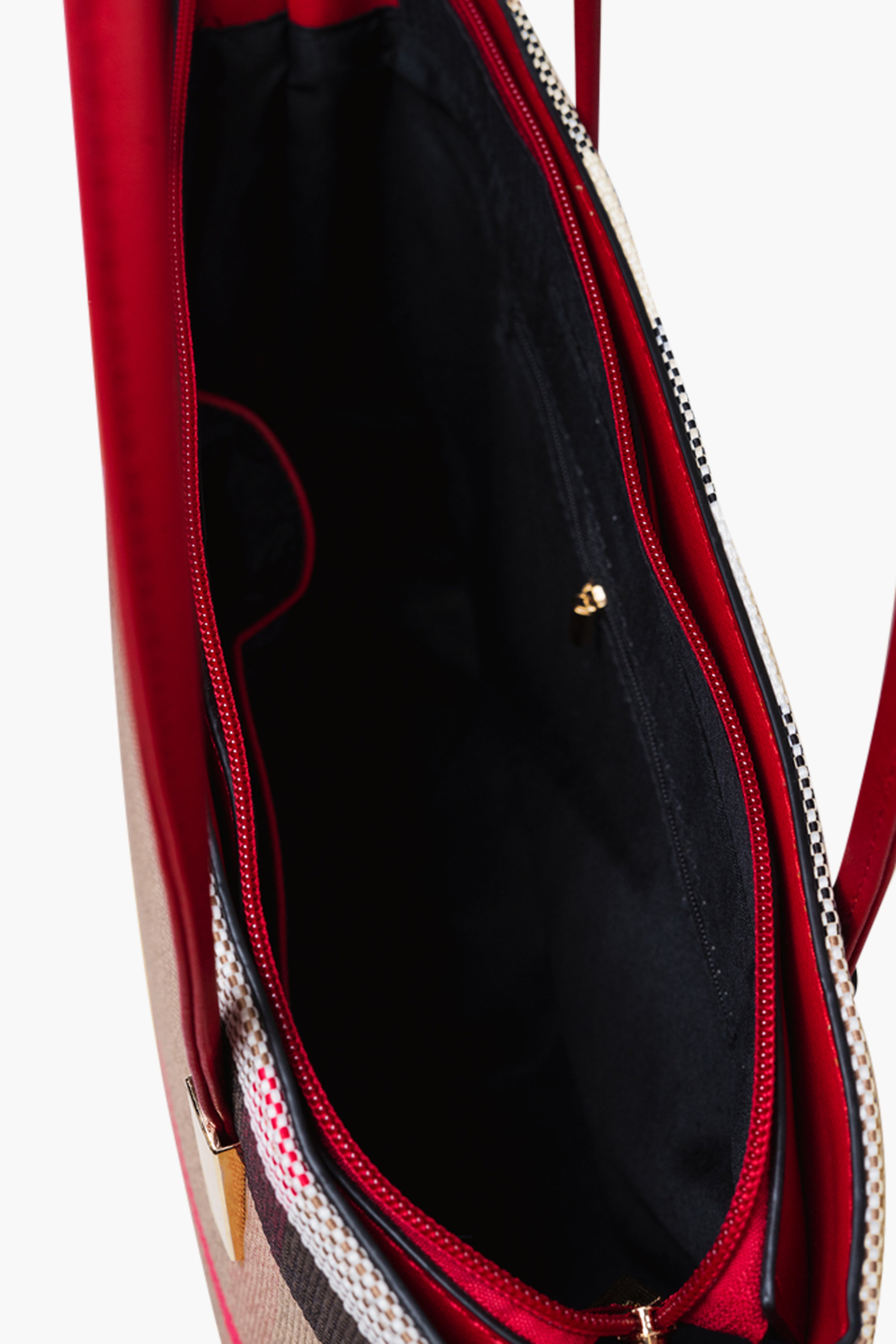 MADRA CHECK TOTE BAG MINI - RED