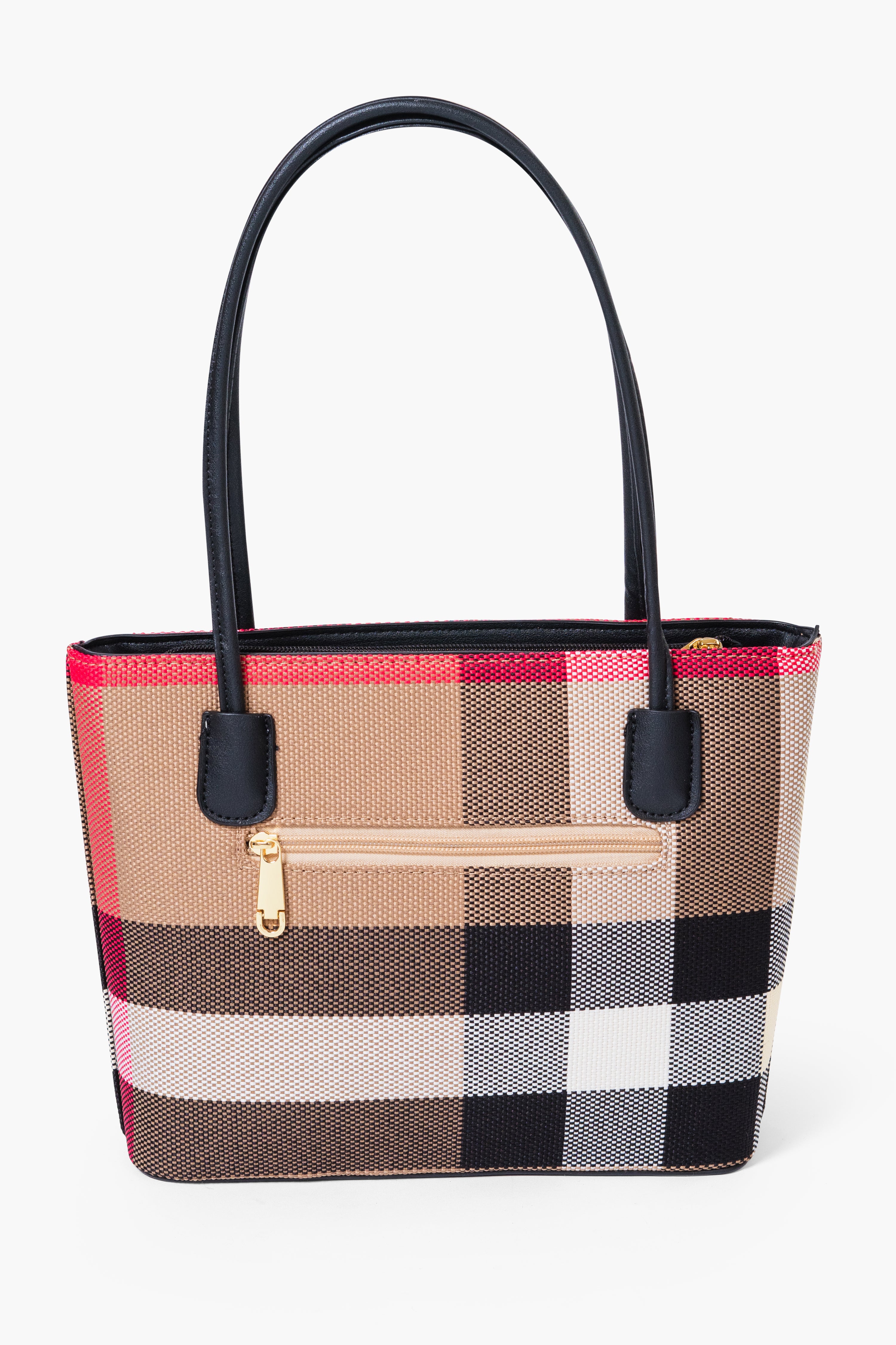 MADRA CHECK TOTE BAG MINI - BLACK