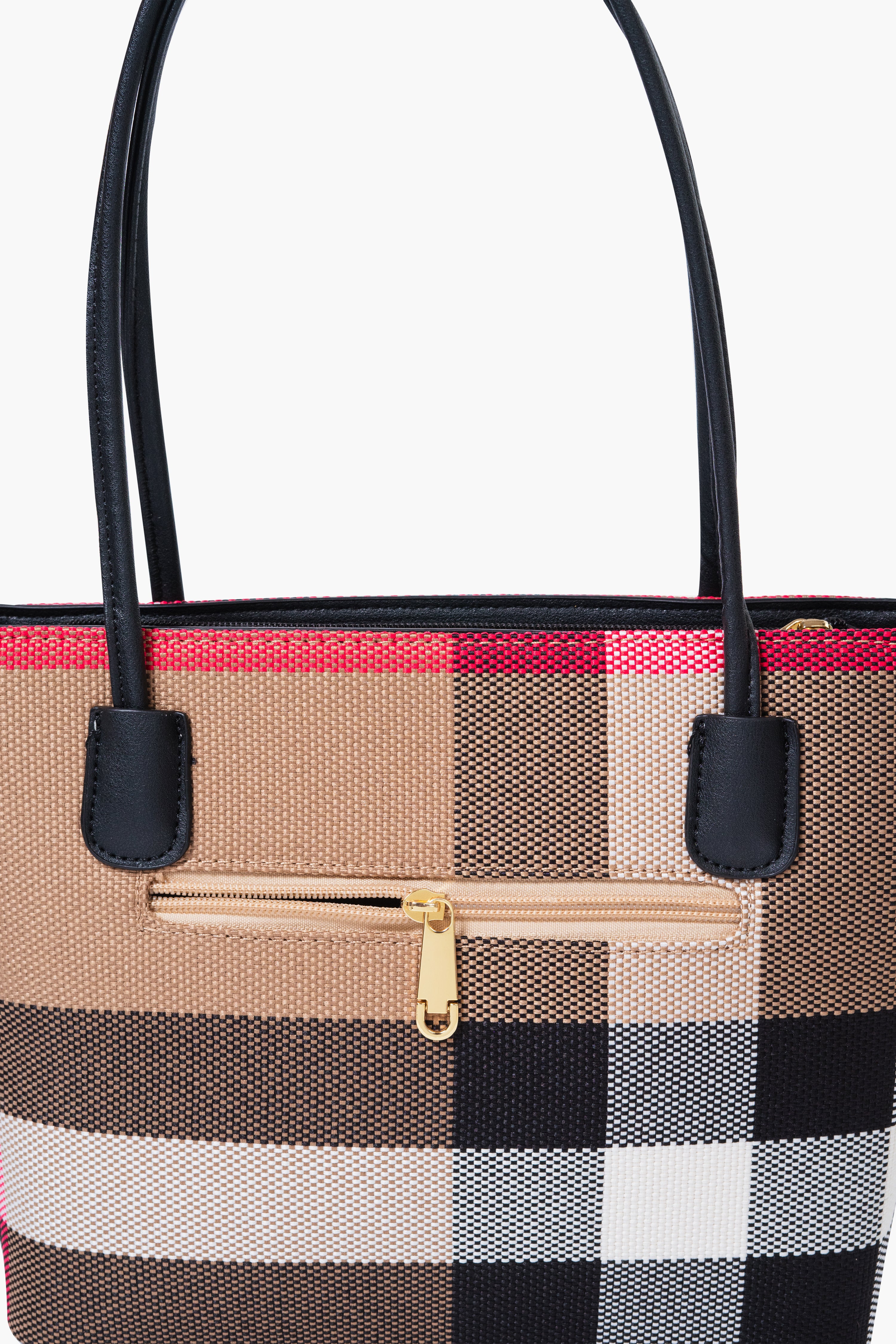 MADRA CHECK TOTE BAG MINI - BLACK